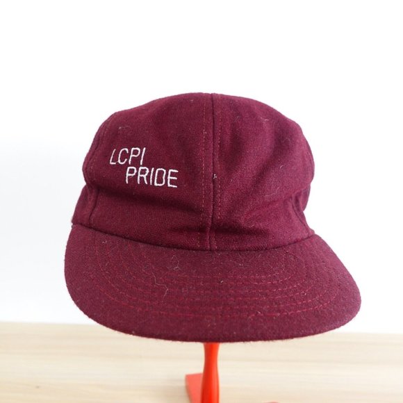 Vintage LCPI PRIDE Cap Red Wool Hat M‎ L Snapback Maroon London Co UNION USA - Picture 1 of 8